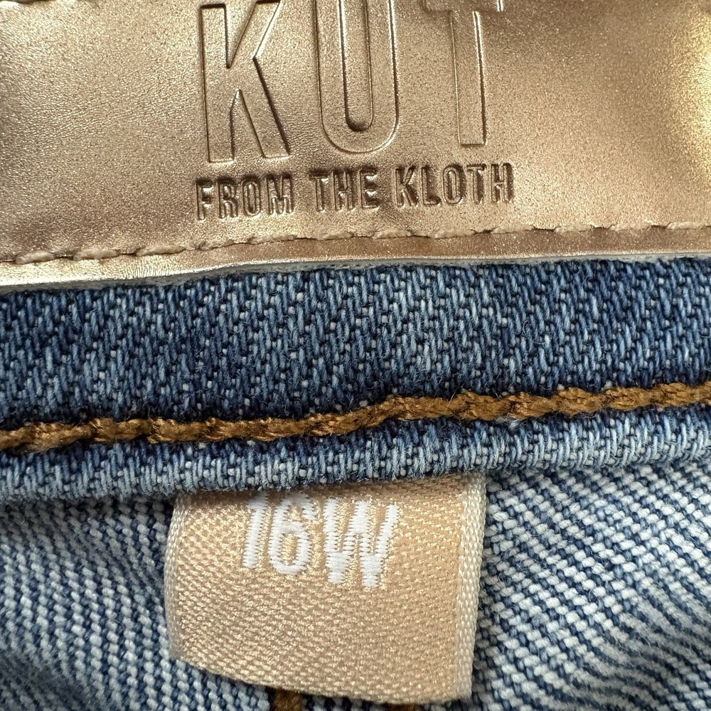 KUT from the Kloth‎ Naomi Girlfriend Jeans Plus Size 16W Stretch Straight Leg - Picture 5 of 11